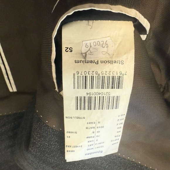 Strellson vintage size 42 (52 EURO) EUC pure wool Charcoal/brown Pinstripe Blaze - Picture 4 of 14
